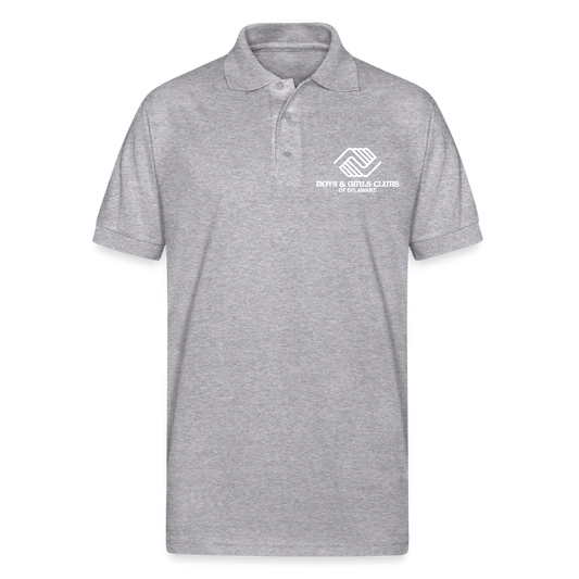 LOGO ONLY Gildan Unisex 50/50 Jersey Polo - heather gray