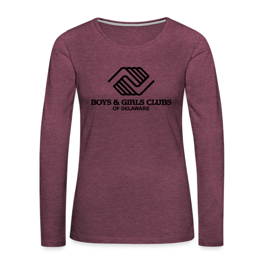 LOGO ONLY Women's Premium Long Sleeve T-Shirt - heather burgundy