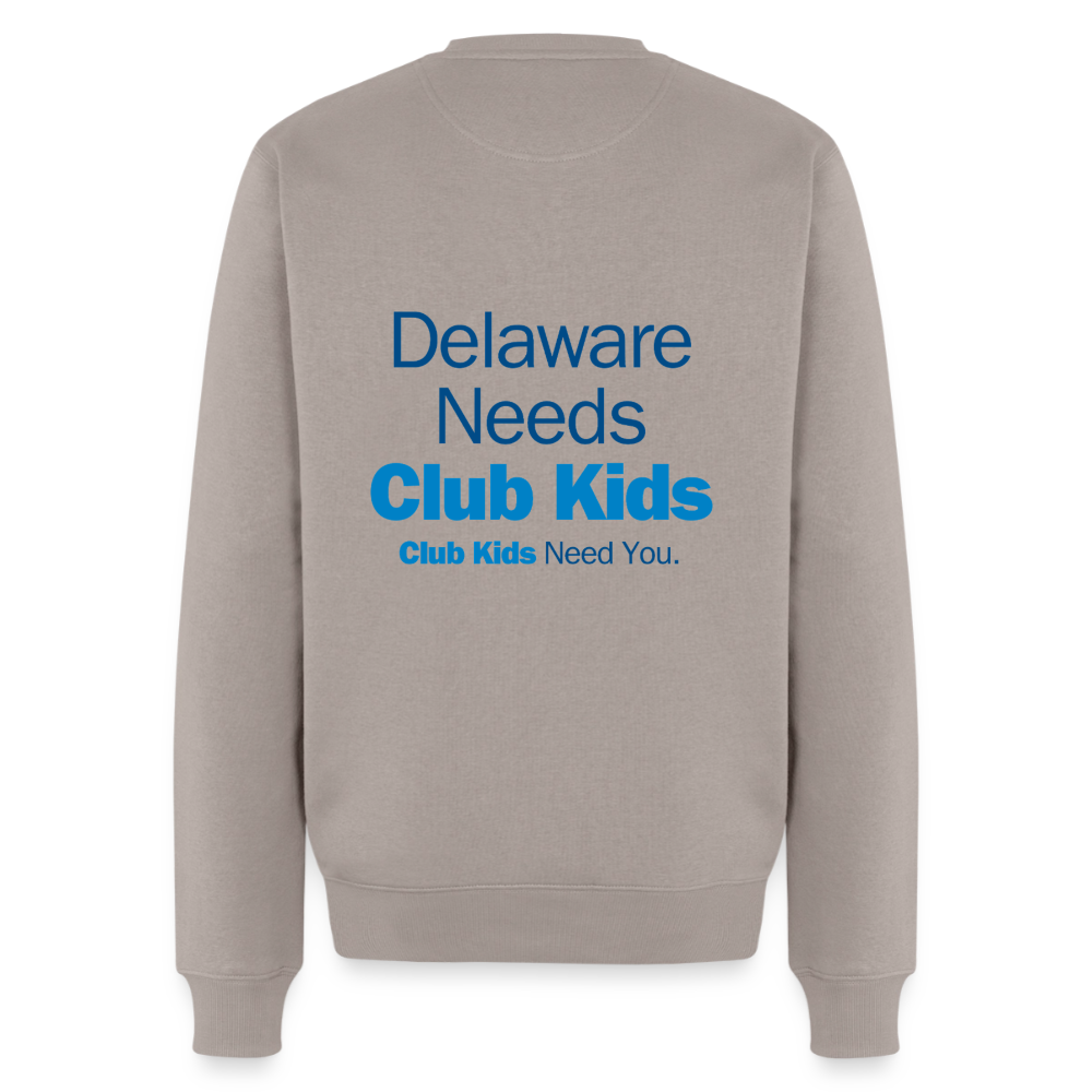 BGCDE Club KIds Need You BLUE - Dual Sided Men’s Premium Sweatshirt - taupe