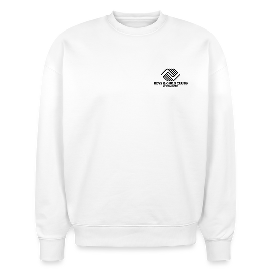 LOGO ONLY Stanley/Stella Radder Unisex Oversized Organic Sweatshirt - white