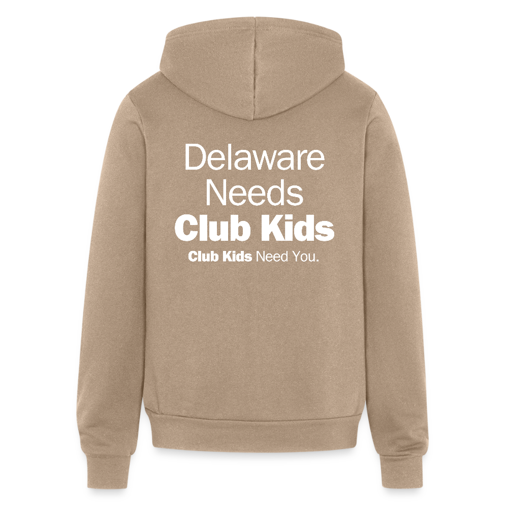 BGCDE Club Kids Need You Unisex Full Zip Hoodie - tan