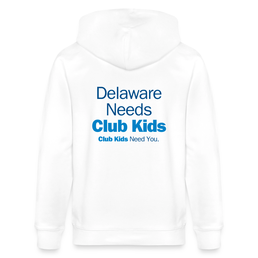 BGCDE Club Kids Need You BLUE - Dual Sided Stanley/Stella Cultivator Organic Zip Hoodie - white