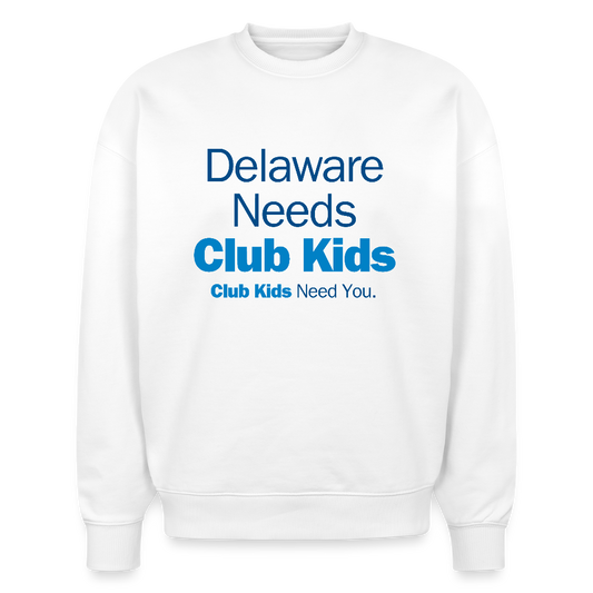 Delaware Needs Club Kids Stanley/Stella Radder Unisex Oversized Organic Sweatshirt - white