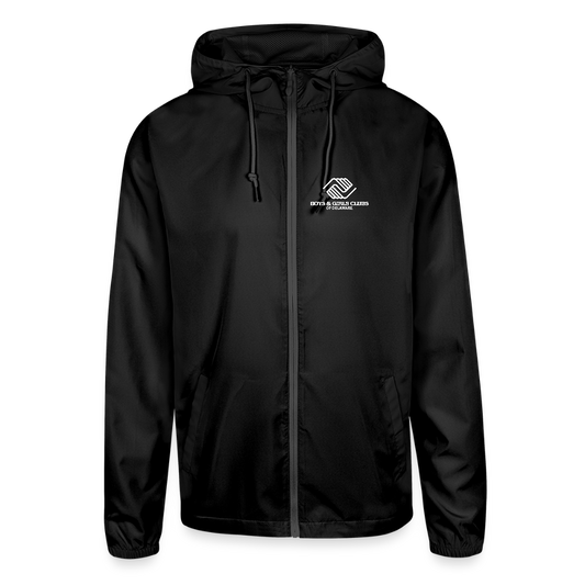 LOGO ONLY Unisex Lightweight Windbreaker Jacket - black