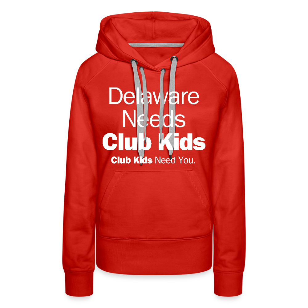 Delaware Needs Club Kids Women’s Premium Hoodie - red
