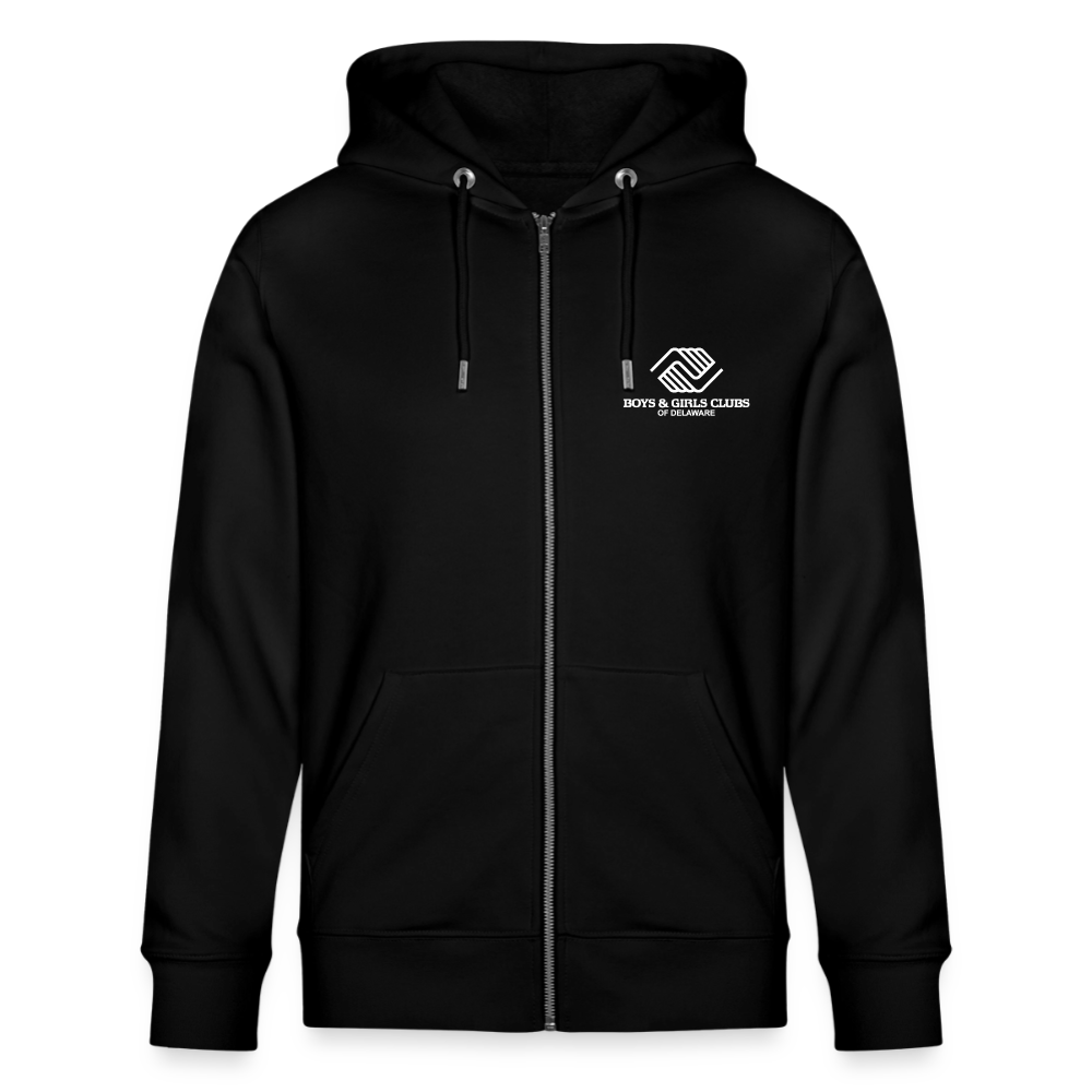 BGCDE Club Kids Need You BLUE - Dual Sided Stanley/Stella Cultivator Organic Zip Hoodie - black