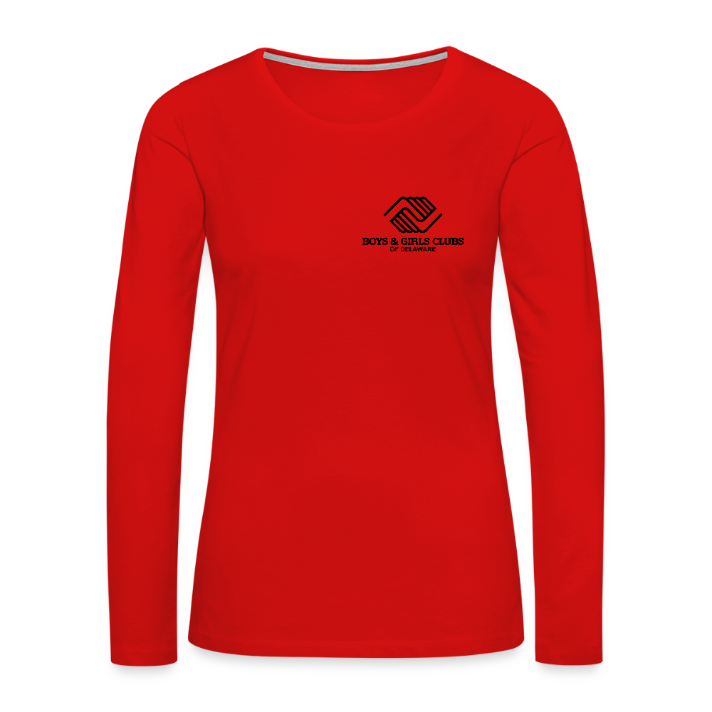 LOGO ONLY Women's Premium Long Sleeve T-Shirt - red