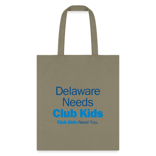 Delaware Needs Club Kids Tote Bag - khaki