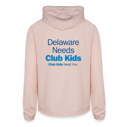 BGCDE Club Kids Need You BLUE - Dual Sided Unisex Lightweight Windbreaker Jacket - blush pink