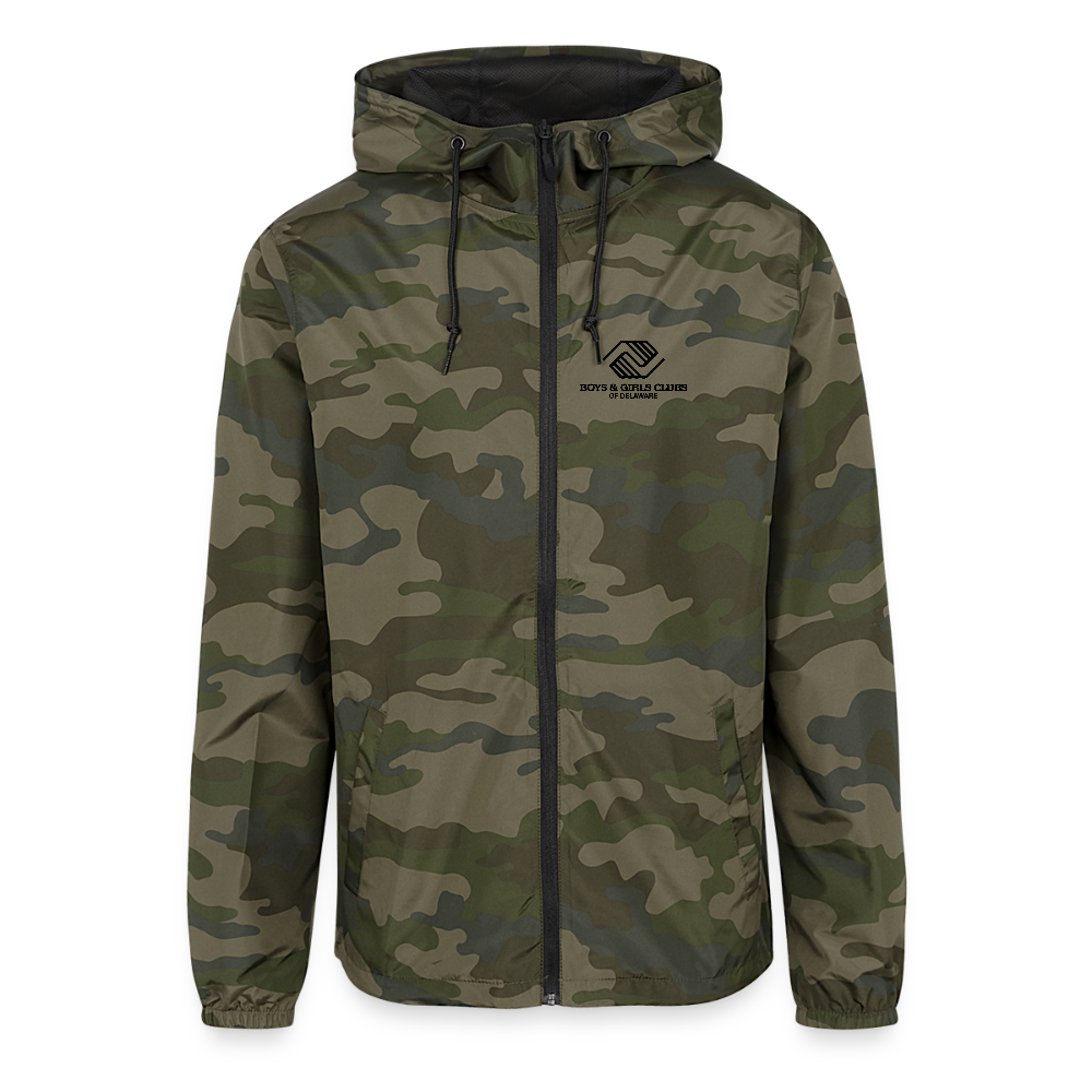 LOGO ONLY Unisex Lightweight Windbreaker Jacket - green camo