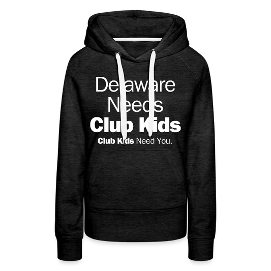 Delaware Needs Club Kids Women’s Premium Hoodie - charcoal grey