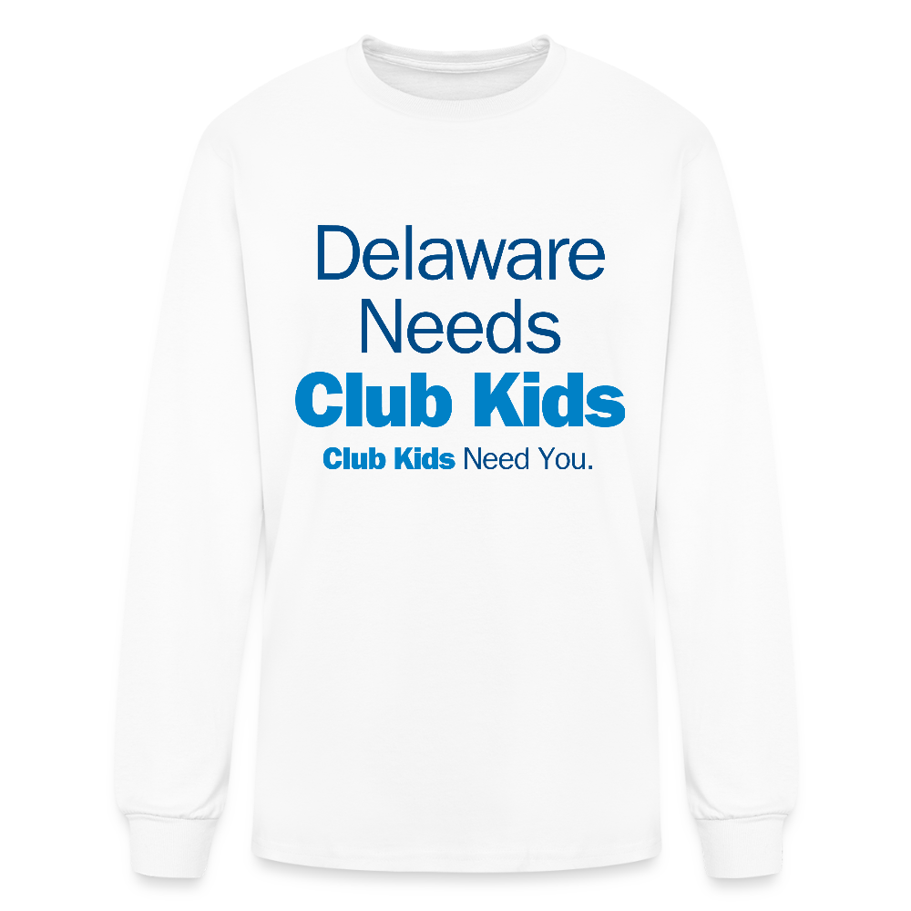 Delaware Needs Club Kids Men's Long Sleeve T-Shirt - white