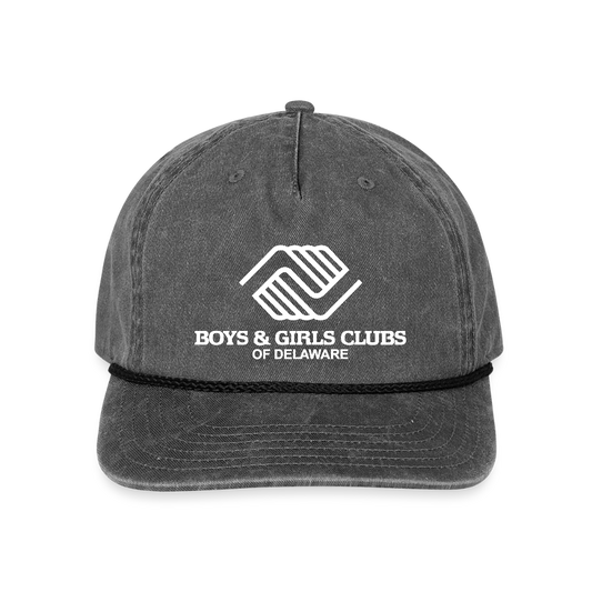 LOGO ONLY Vintage Washed Rope Cap - washed black