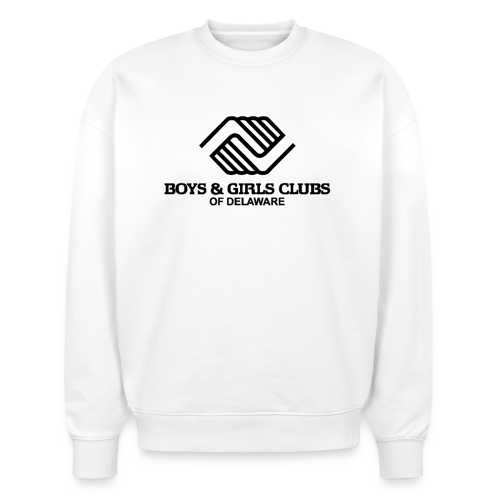 LOGO ONLY Stanley/Stella Radder Unisex Oversized Organic Sweatshirt - white