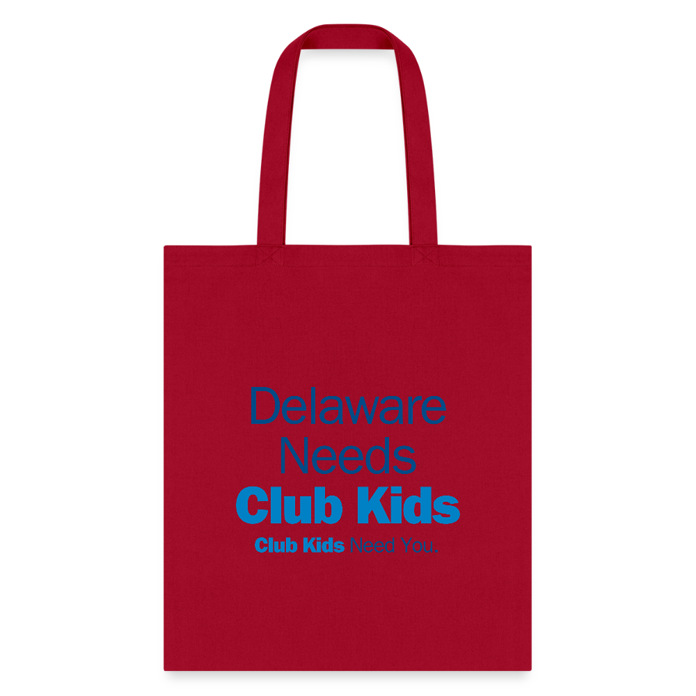 Delaware Needs Club Kids Tote Bag - red