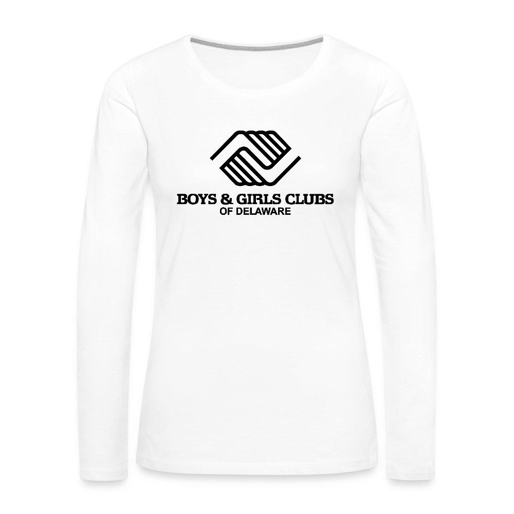 LOGO ONLY Women's Premium Long Sleeve T-Shirt - white
