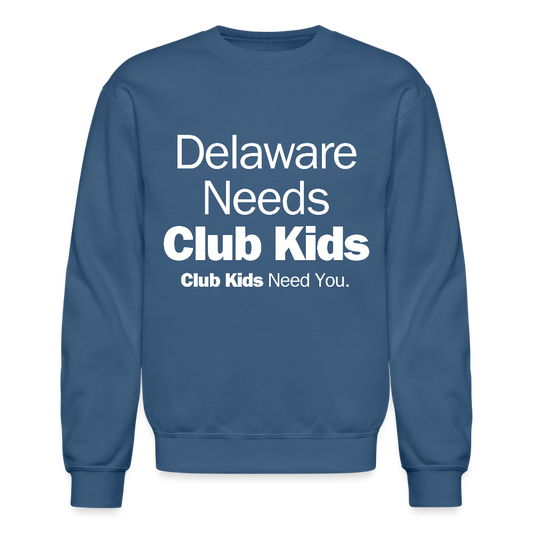 Delaware Needs Club Kids Crewneck Sweatshirt - indigo blue