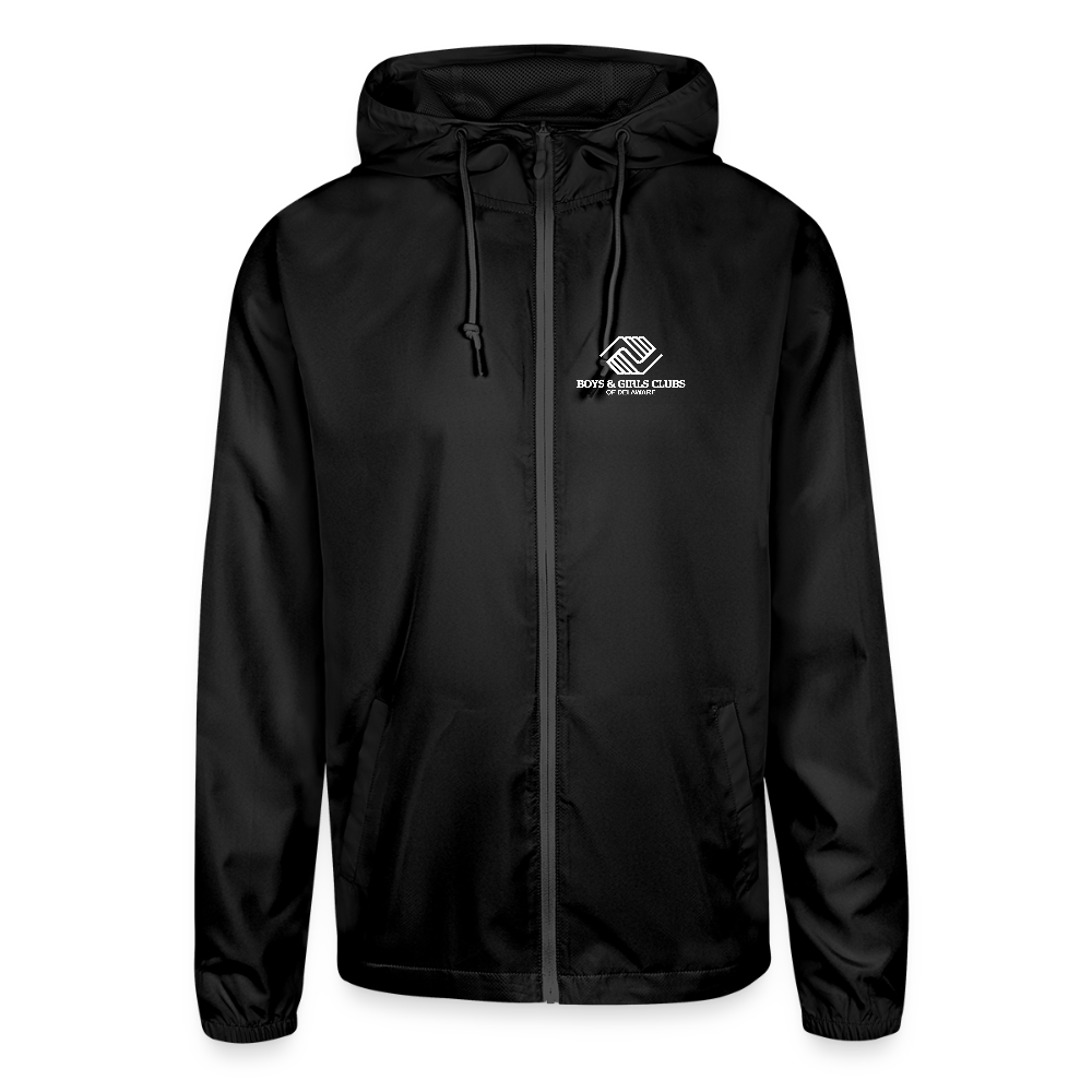 LOGO ONLY Unisex Lightweight Windbreaker Jacket - black