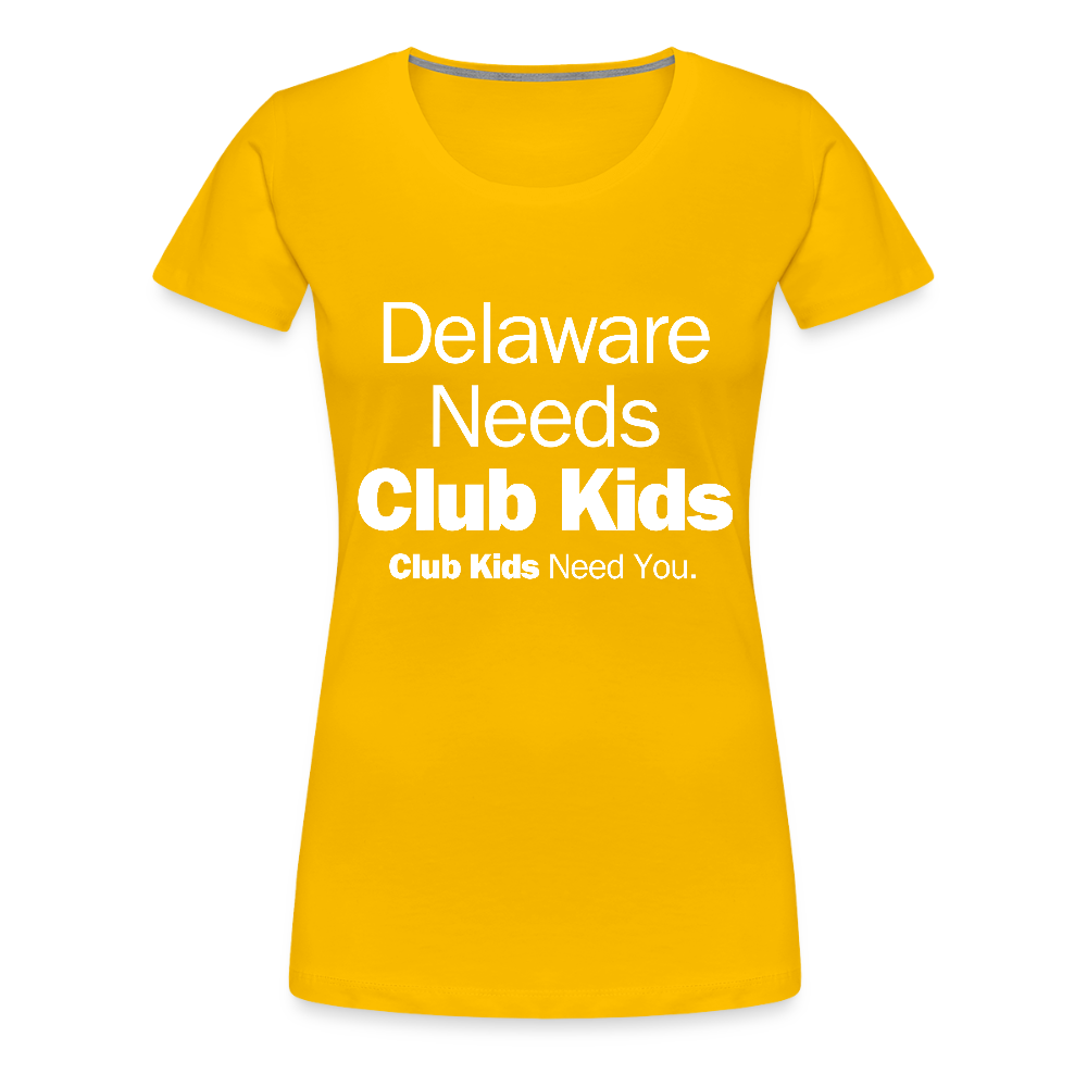 Delaware Needs Club Kids Women’s Premium T-Shirt - sun yellow