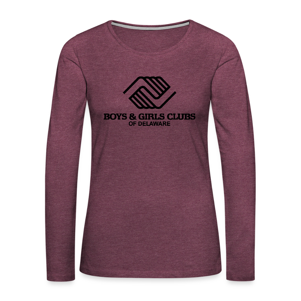 LOGO ONLY Women's Premium Long Sleeve T-Shirt - heather burgundy