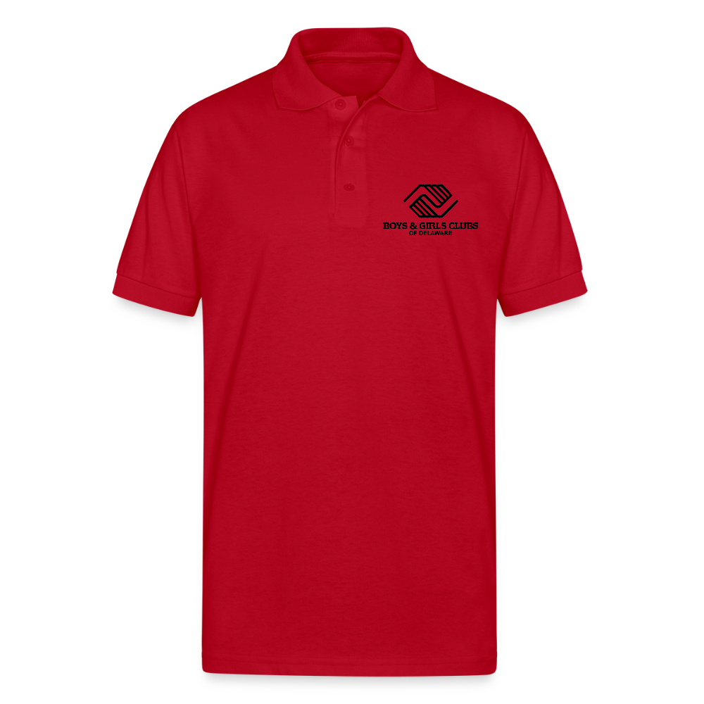 LOGO ONLY Gildan Unisex 50/50 Jersey Polo - red