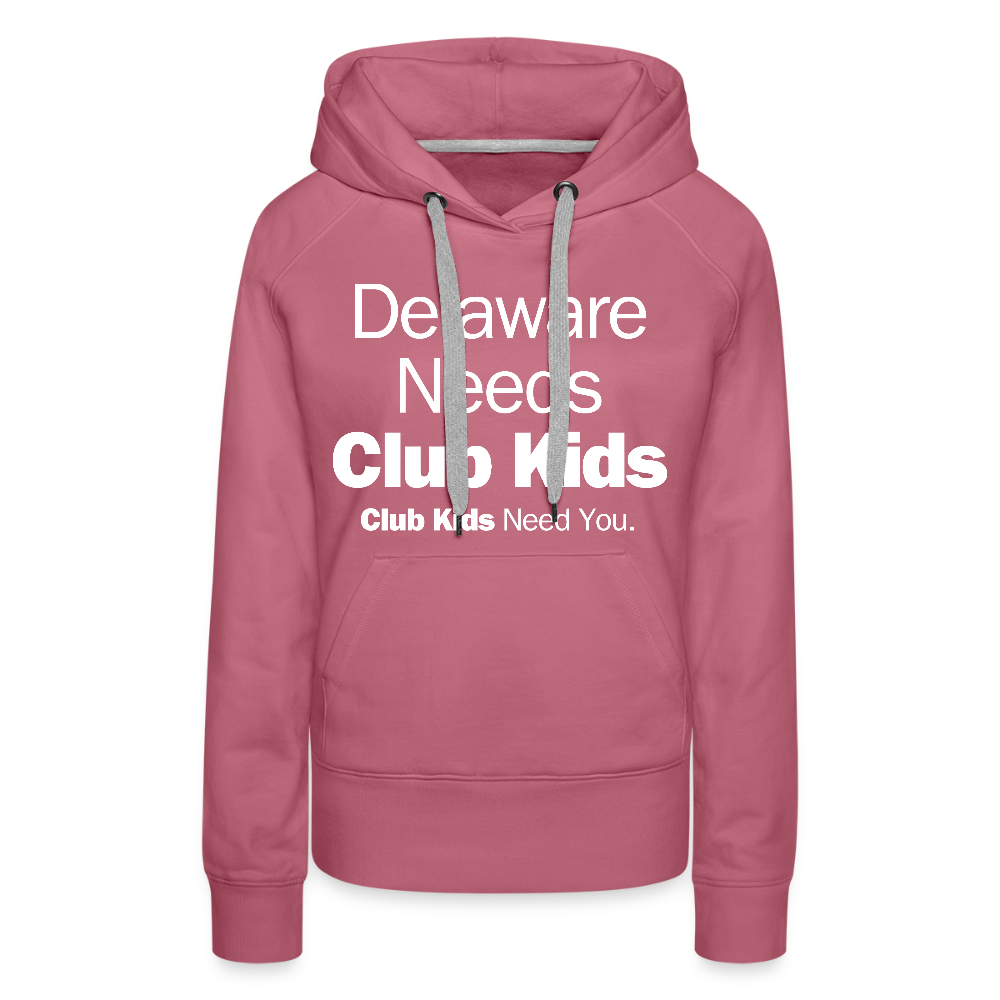 Delaware Needs Club Kids Women’s Premium Hoodie - mauve