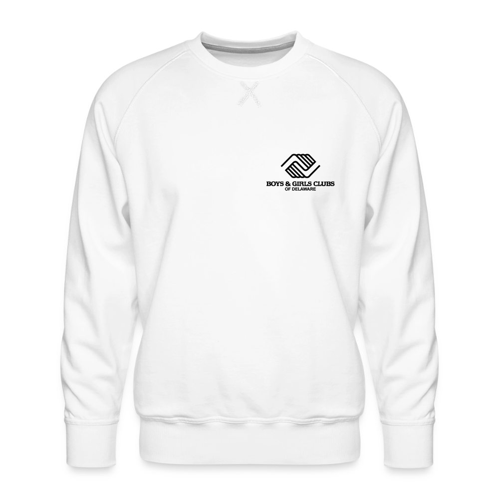 BGCDE Club KIds Need You BLUE - Dual Sided Men’s Premium Sweatshirt - white