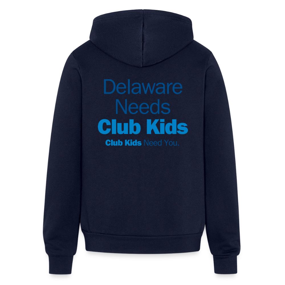 BGCDE Club Kids Need You BLUE - Dual Sided Unisex Full Zip Hoodie - navy
