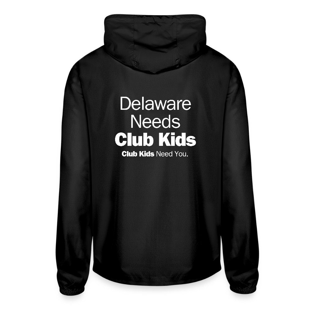 BGCDE Club Kids Need You Unisex Lightweight Windbreaker Jacket - black
