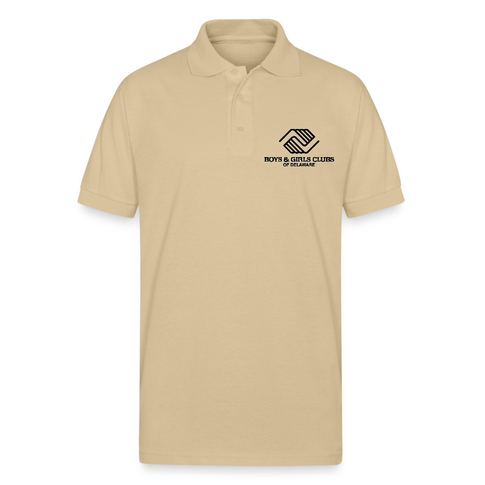 LOGO ONLY Gildan Unisex 50/50 Jersey Polo - Sand