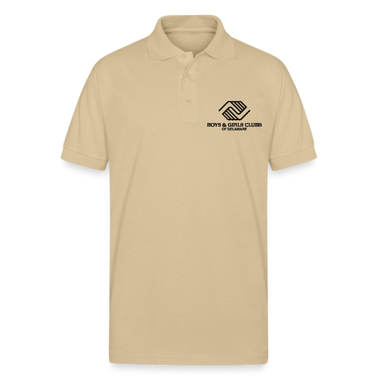 LOGO ONLY Gildan Unisex 50/50 Jersey Polo - Sand