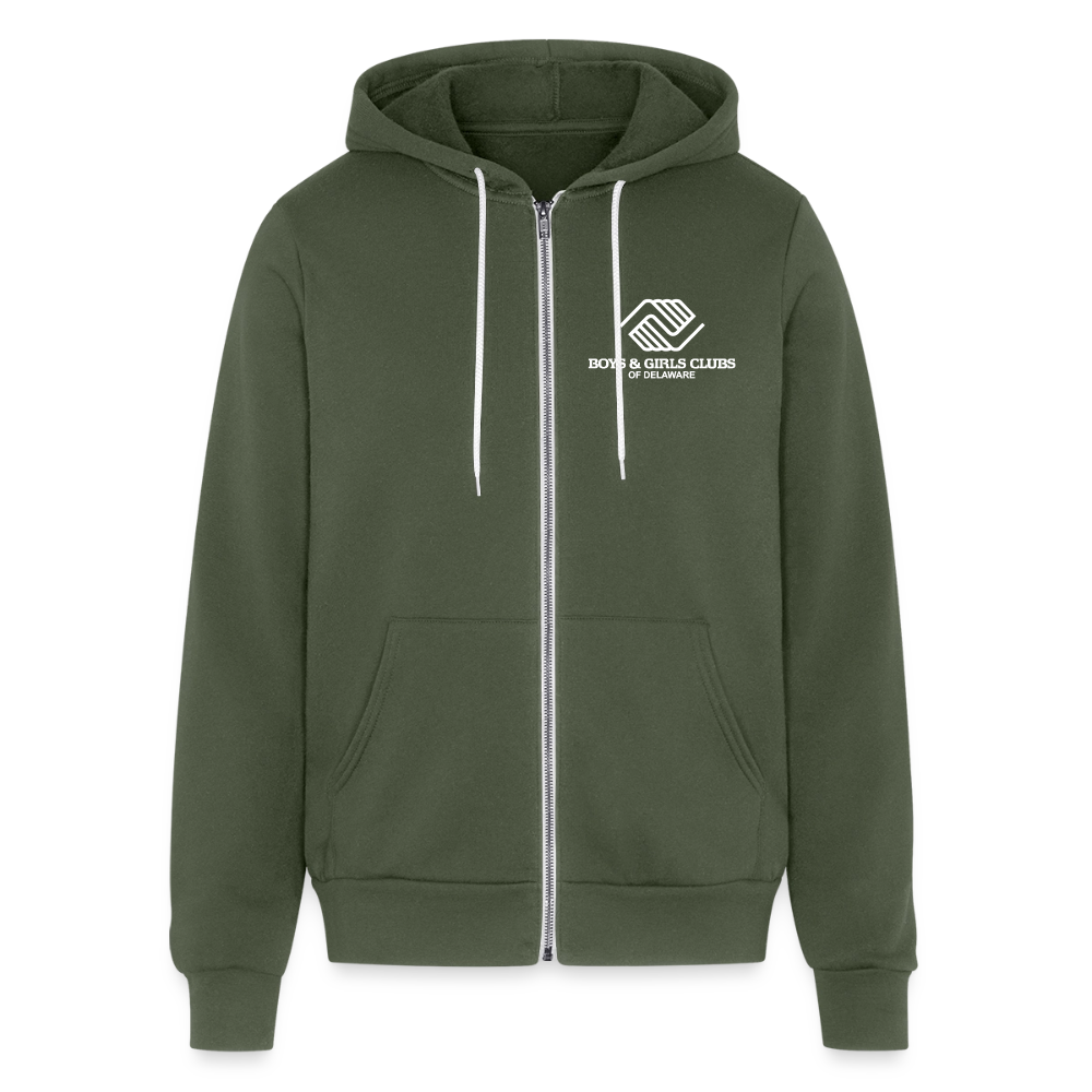 BGCDE Club Kids Need You BLUE - Dual Sided Unisex Full Zip Hoodie - military green