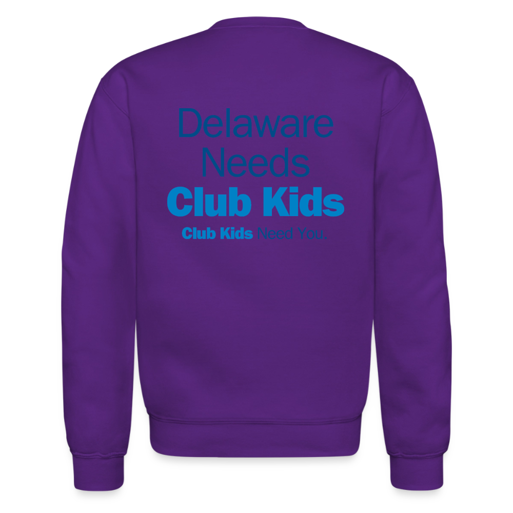 BGCDE Club Kids Need You BLUE - Dual Sided Crewneck Sweatshirt - purple