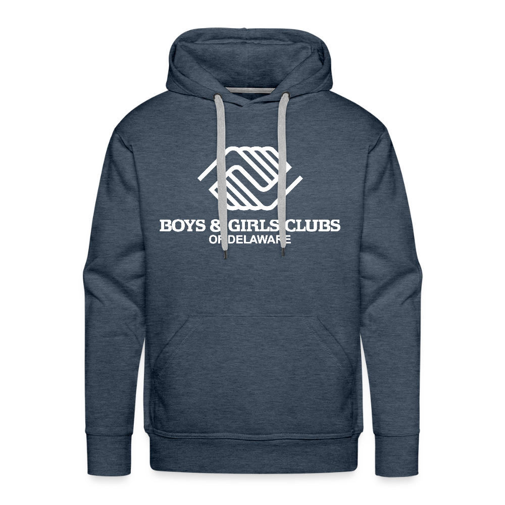 LOGO ONLY Men’s Premium Hoodie - heather denim