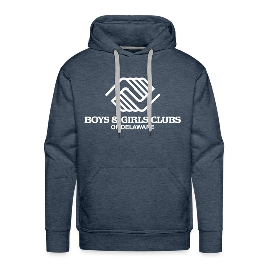 LOGO ONLY Men’s Premium Hoodie - heather denim