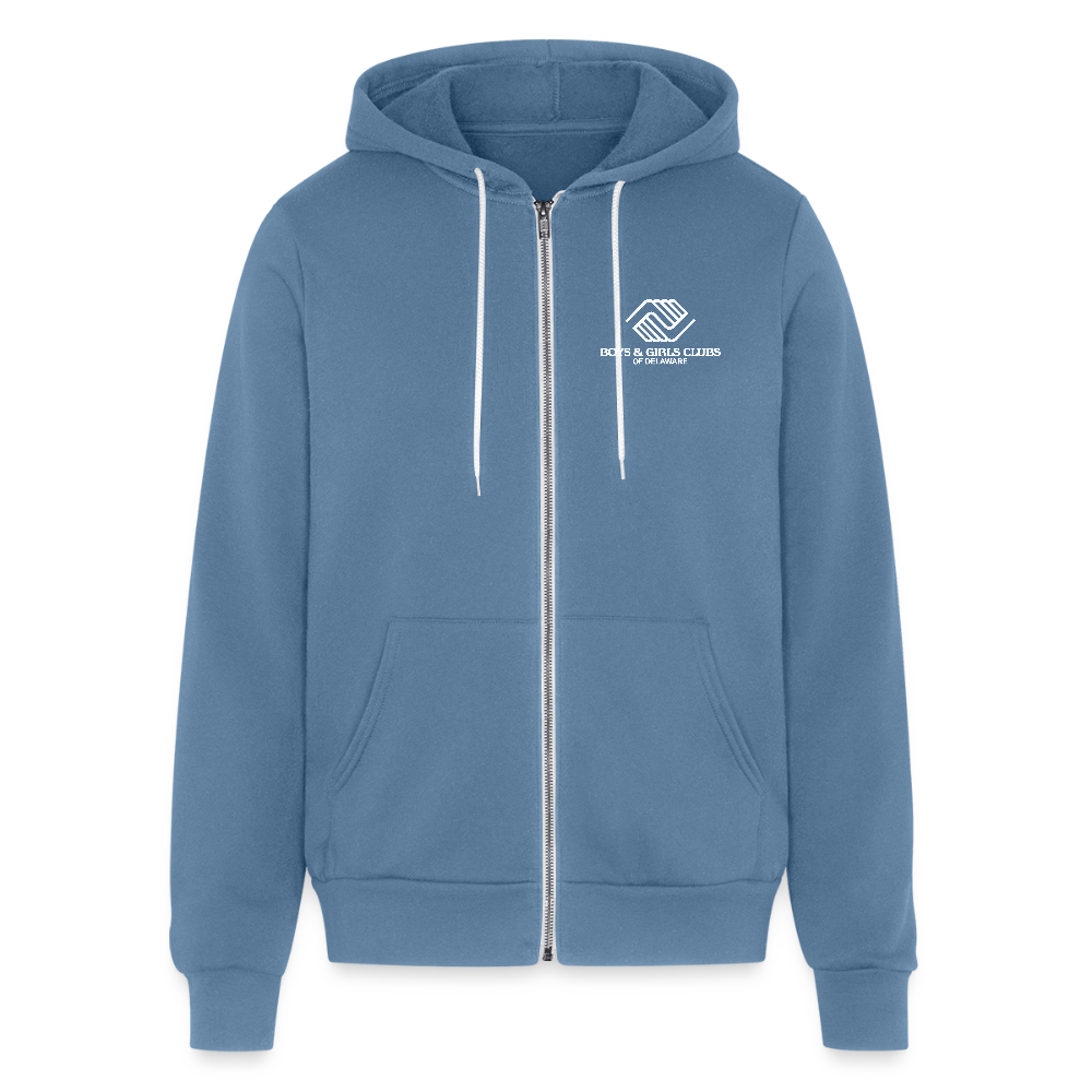 LOGO ONLY Unisex Full Zip Hoodie - steel blue