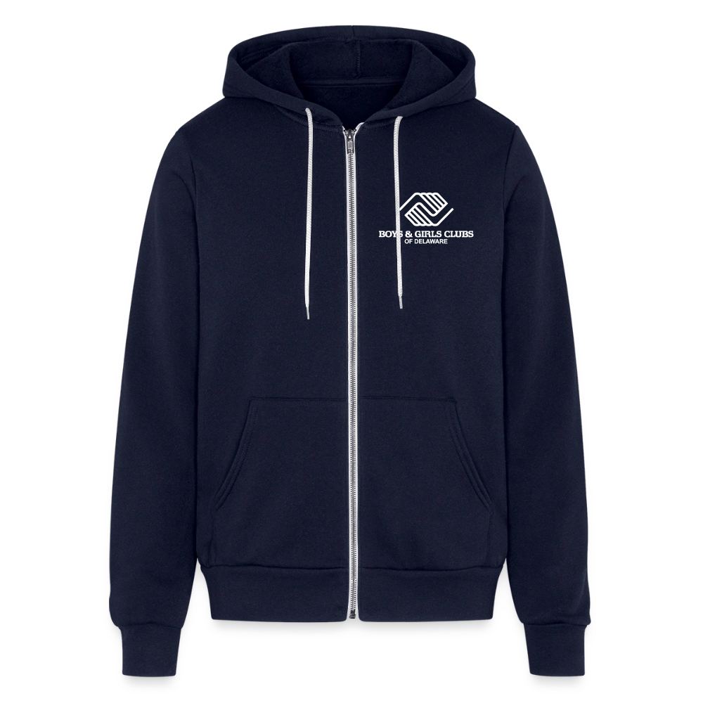 BGCDE Club Kids Need You BLUE - Dual Sided Unisex Full Zip Hoodie - navy