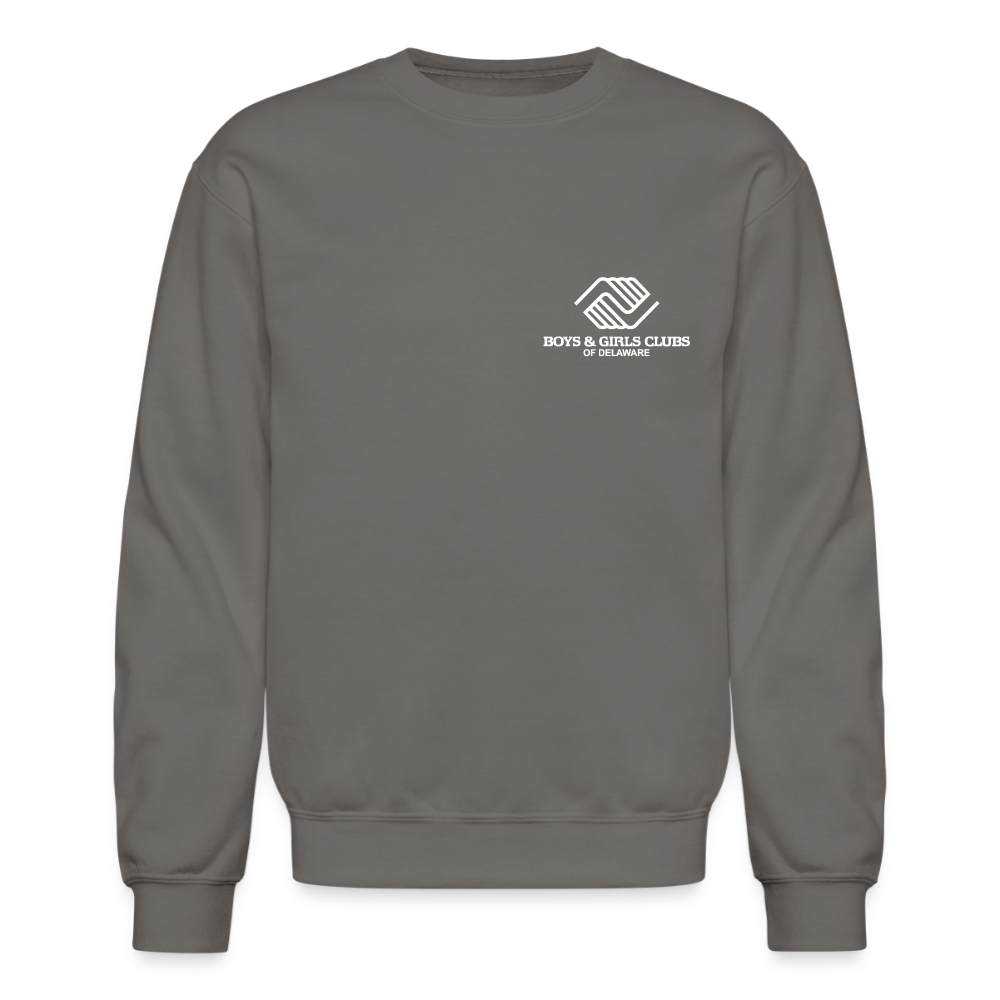 BGCDE Club Kids Need You BLUE - Dual Sided Crewneck Sweatshirt - asphalt gray