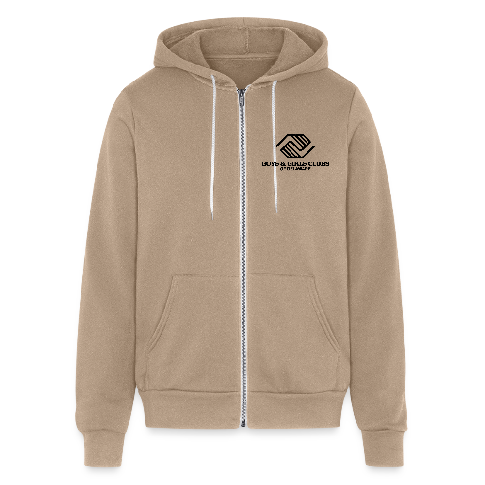 LOGO ONLY Unisex Full Zip Hoodie - tan