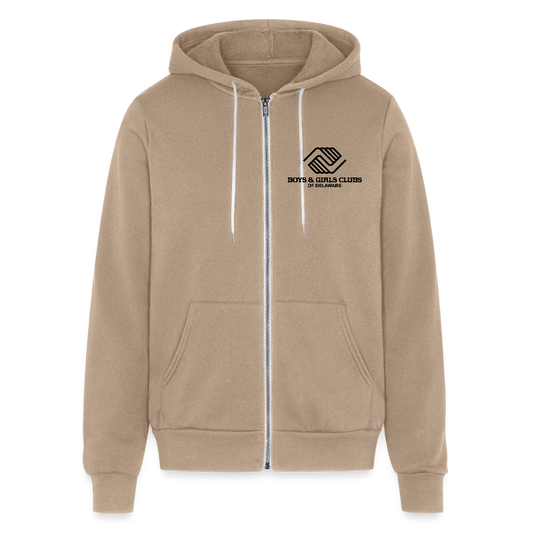 LOGO ONLY Unisex Full Zip Hoodie - tan