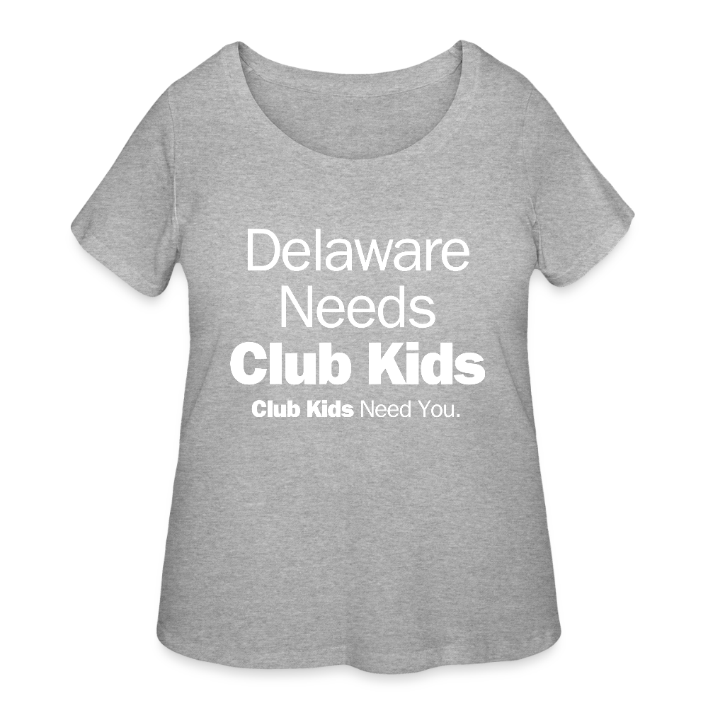 Delaware Needs Club Kids Women’s Curvy T-Shirt - heather gray