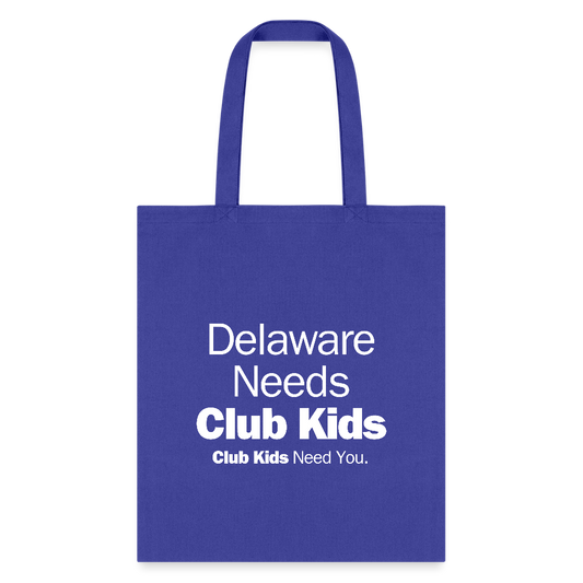 Delaware Needs Club Kids Tote Bag - royal blue
