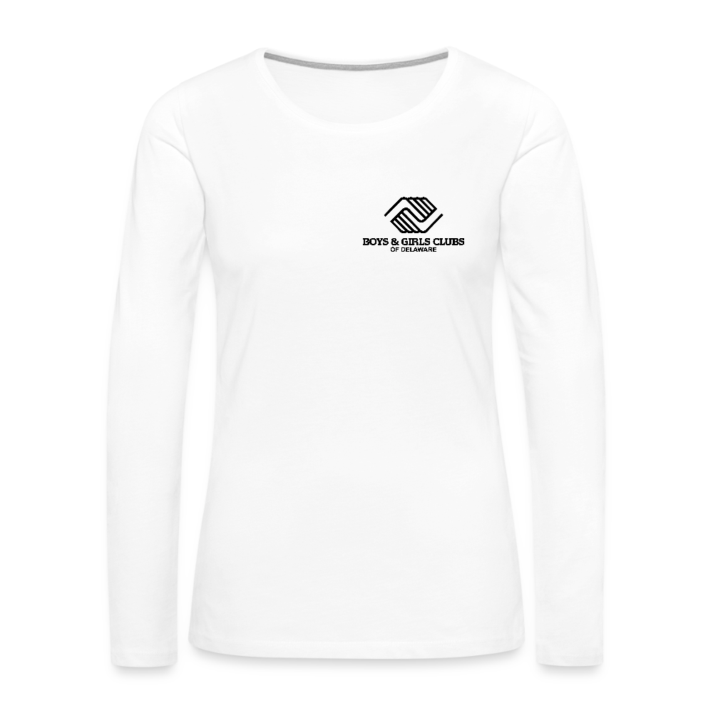 LOGO ONLY Women's Premium Long Sleeve T-Shirt - white