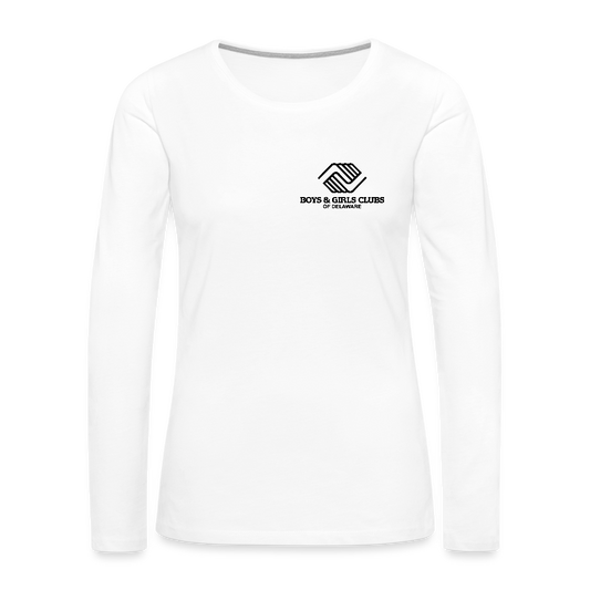 LOGO ONLY Women's Premium Long Sleeve T-Shirt - white
