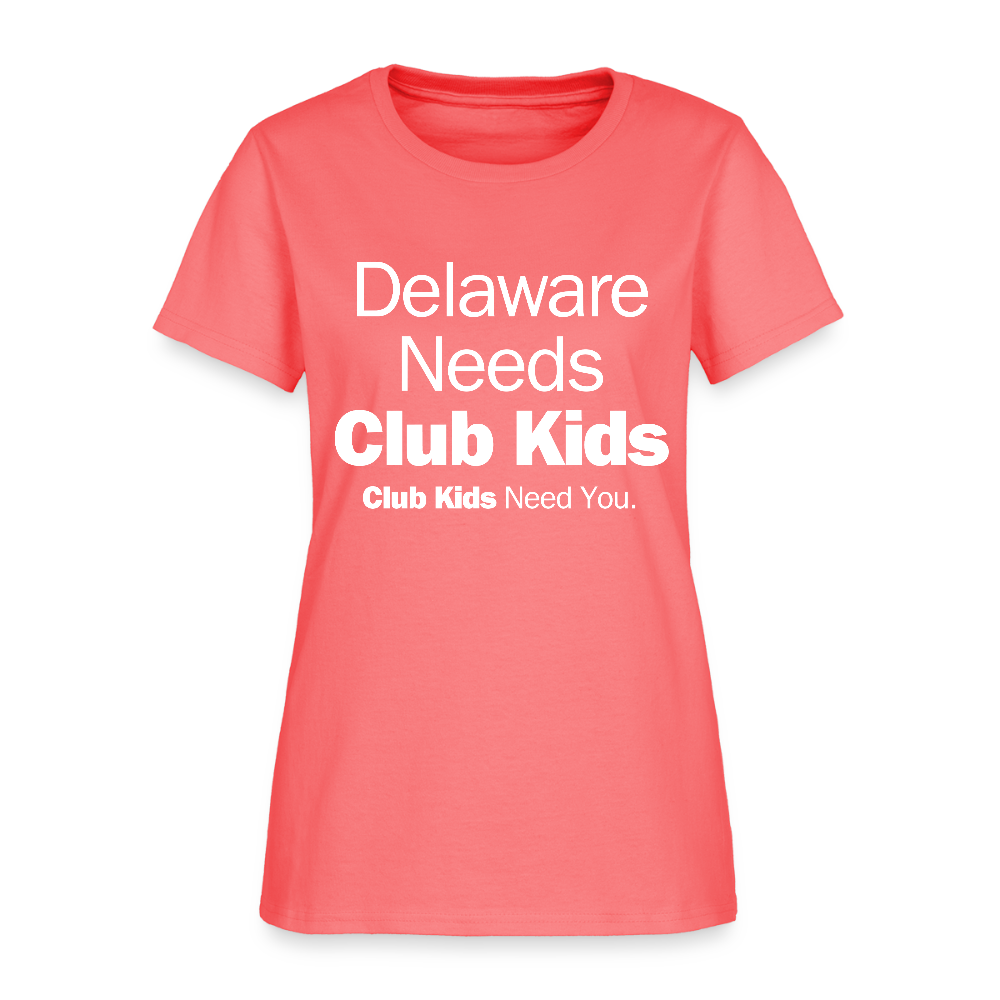 Delaware Needs Club Kids Women's T-Shirt - coral