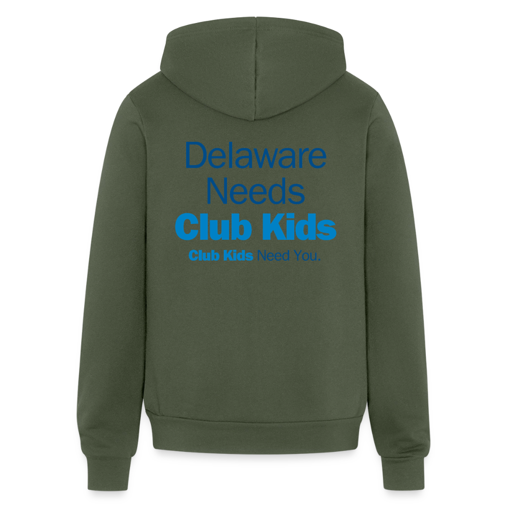 BGCDE Club Kids Need You BLUE - Dual Sided Unisex Full Zip Hoodie - military green