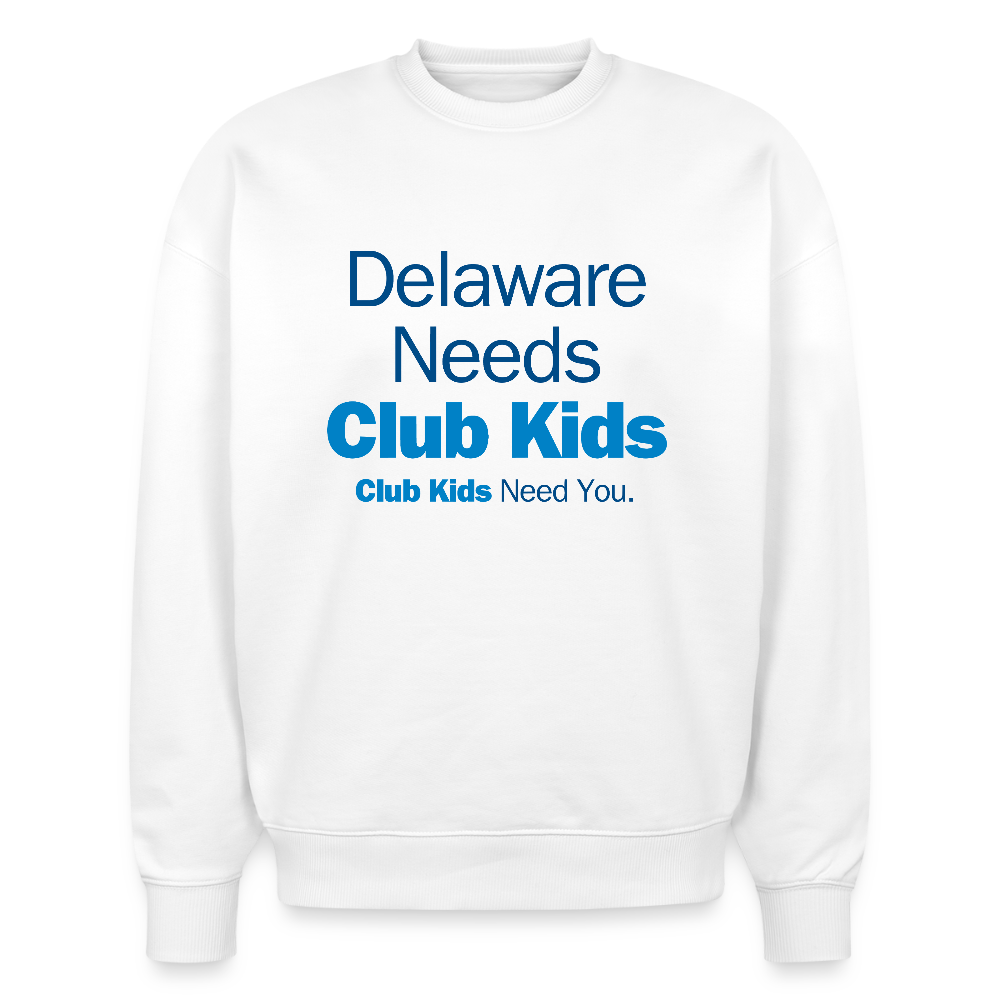 Delaware Needs Club Kids Stanley/Stella Radder Unisex Oversized Organic Sweatshirt - white