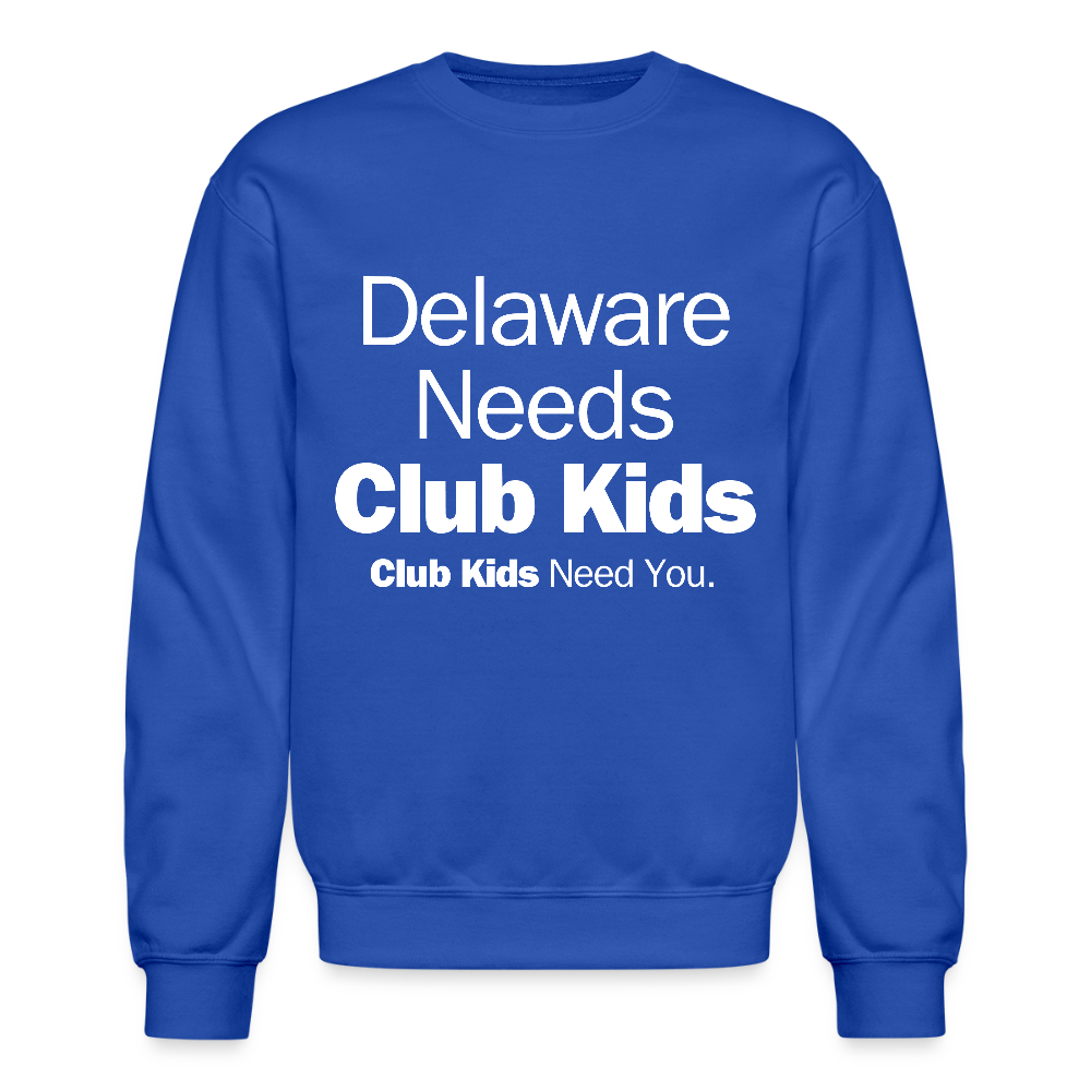 Delaware Needs Club Kids Crewneck Sweatshirt - royal blue