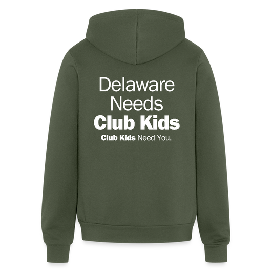 BGCDE Club Kids Need You Unisex Full Zip Hoodie - military green
