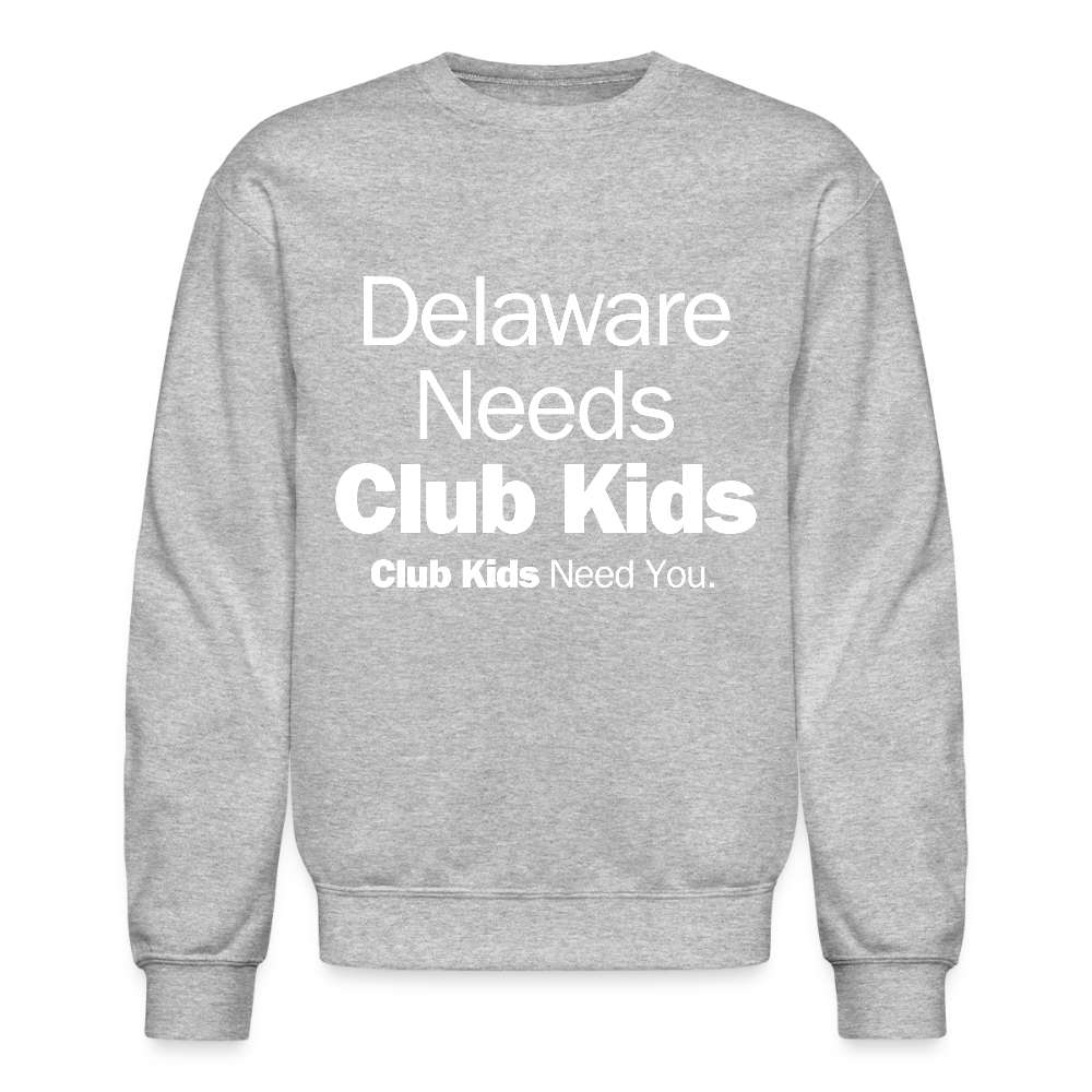 Delaware Needs Club Kids Crewneck Sweatshirt - heather gray